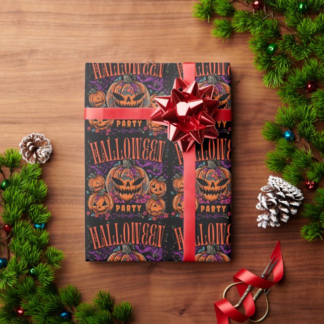 Halloween, Kürbiscoven blüht, Gothic Geschenkpapier (Feiertagsgeschenk)