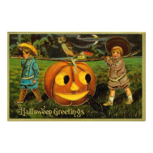 Halloween Kürbisernte Nacht der Kinder Fotodruck