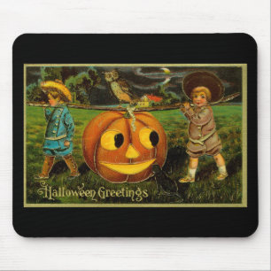 Halloween-Kürbisernte Nacht von Kindern Mousepad