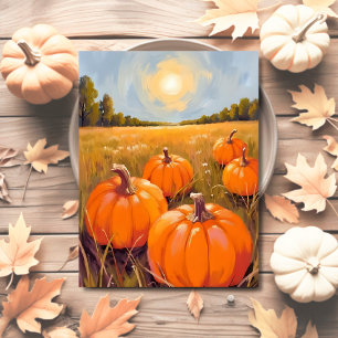 Halloween-Kürbisfeld Herbst Feiertagspostkarte