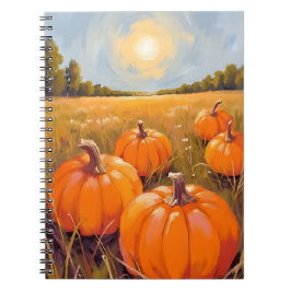 Halloween-Kürbisfeld Herbst Notizblock