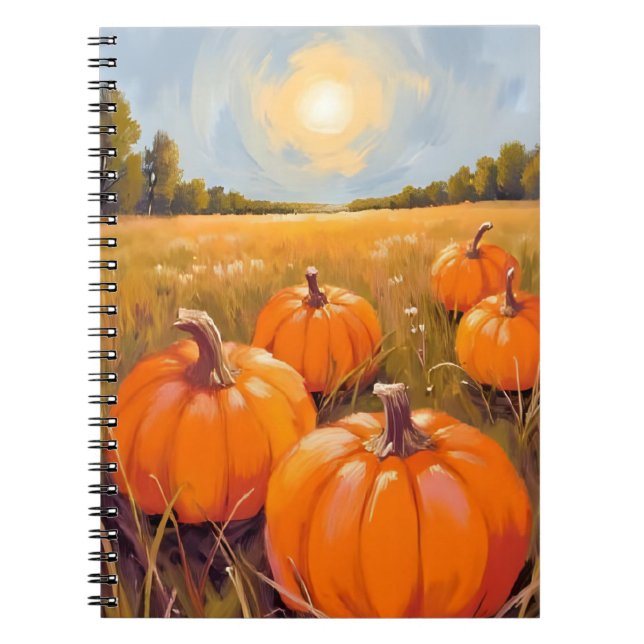 Halloween-Kürbisfeld Herbst Notizblock (Vorderseite)