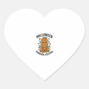 Halloween-Kürbisfestival Vintage-Jack-O-Lantern Herz-Aufkleber
