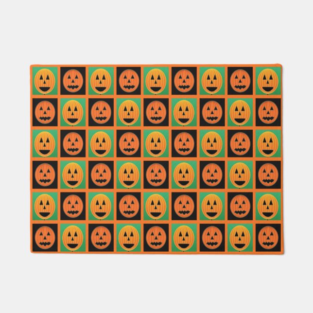 Halloween-Kürbisgesicht Fußmatte (Vorderseite)
