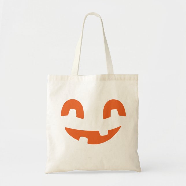Halloween-Kürbisgesicht lächeln Tragetasche (Vorne)