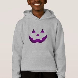 Halloween-Kürbisgesicht mit lila Kürbislaterne Hoodie