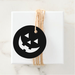 Halloween-Kürbisgesicht mit Schwarz-weißer Kürbisl Geschenkanhänger