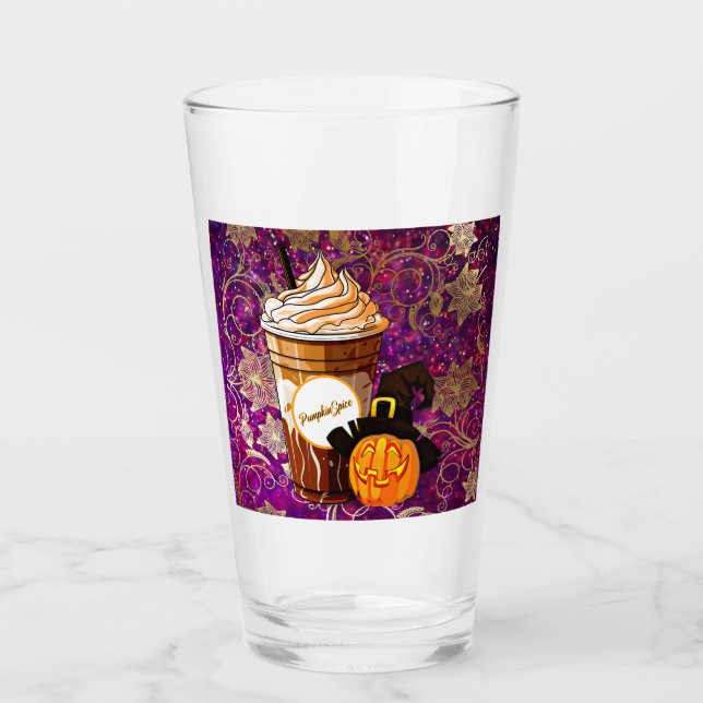 Halloween | Kürbisgewürz | Hexe | Trinkglas Glas (Vorderseite)