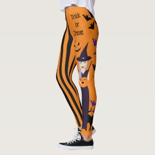 Halloween Kürbiskatzenkuschkatze Fledermäuse verti Leggings