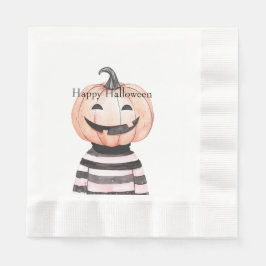 Halloween-Kürbiskopf im T-Shirt Serviette