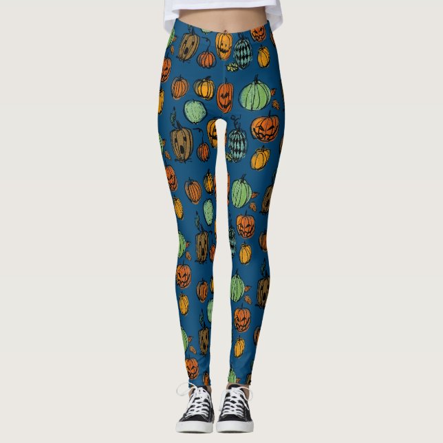 Halloween-Kürbisköpfe Leggings (Vorderseite)