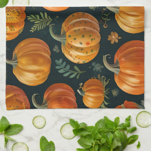 Halloween-Kürbiskuchen Stimmung  Geschirrtuch