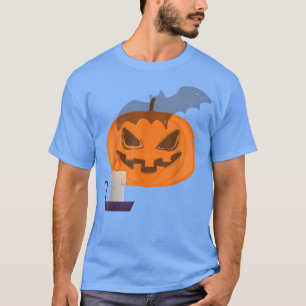 Halloween Kürbiskürbis verkleidet Feuergesicht T-Shirt