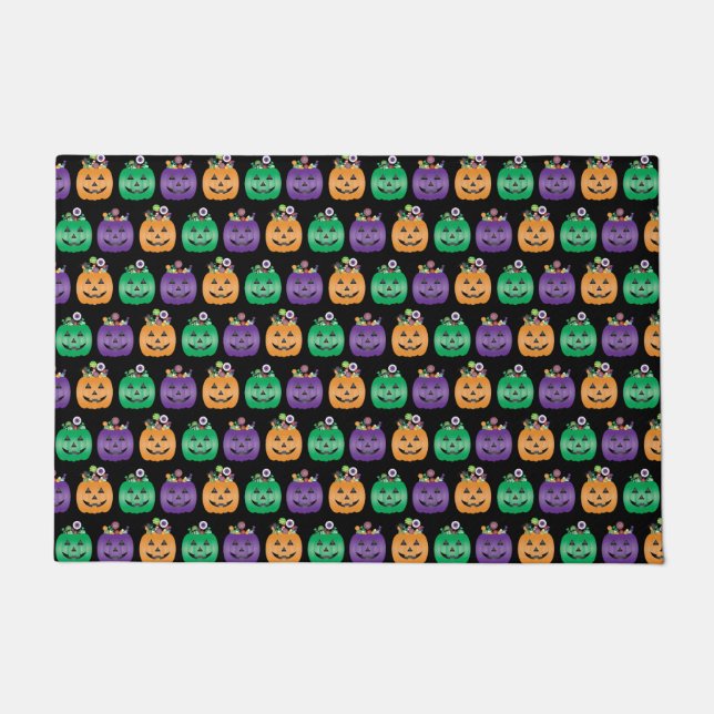 Halloween Kürbislaterne Candy Pail Fußmatte (Vorderseite)