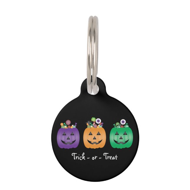 Halloween Kürbislaterne Candy Pail Haustiermarke (Vorderseite)