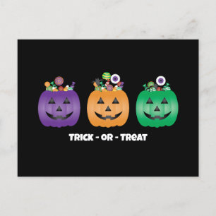 Halloween Kürbislaterne Candy Pail Postkarte