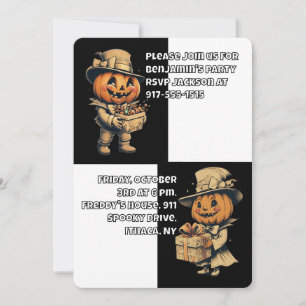 Halloween-Kürbislaterne Einladung