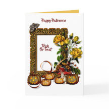 Halloween Kürbislaterne Fall Flora Card