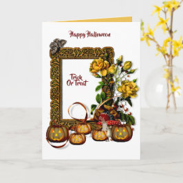Halloween Kürbislaterne Fall Flora Card Karte