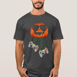 Halloween Kürbislaterne Gamer Boys Kids Men Funny T-Shirt