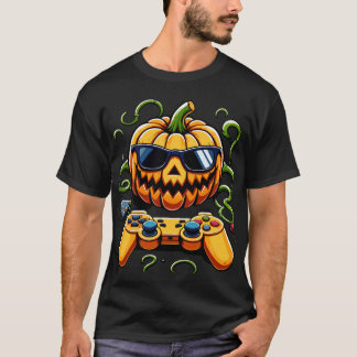 Halloween Kürbislaterne Gamer Boys Kids Men Funny T-Shirt
