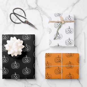 Halloween-Kürbislaterne Geschenkpapier Set