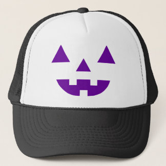 Halloween-Kürbislaterne-Kürbis-Gesicht lila Truckerkappe