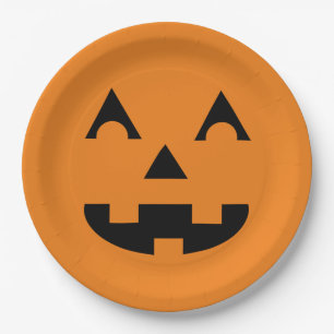 Halloween-Kürbislaterne-Kürbis-Gesicht Pappteller