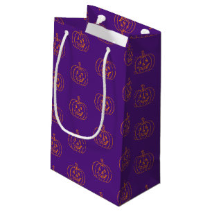 Halloween-Kürbislaterne lila-Orangenmuster Kleine Geschenktüte
