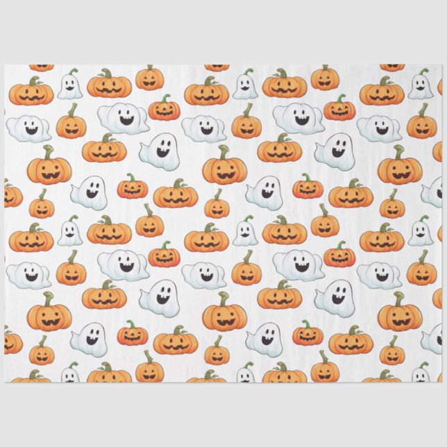 Halloween-Kürbislaterne mit Bootmuster Seidenpapier (Vorderseite)