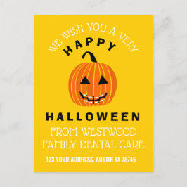 Halloween-Kürbislaterne mit Brammen - Gelb Postkarte