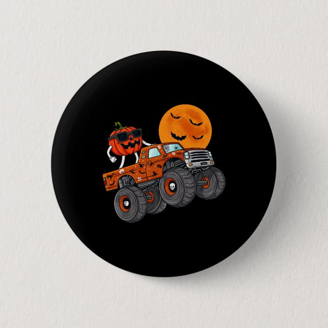 Halloween Kürbislaterne Monster Truck Kleinkind Bo Button (Vorderseite)