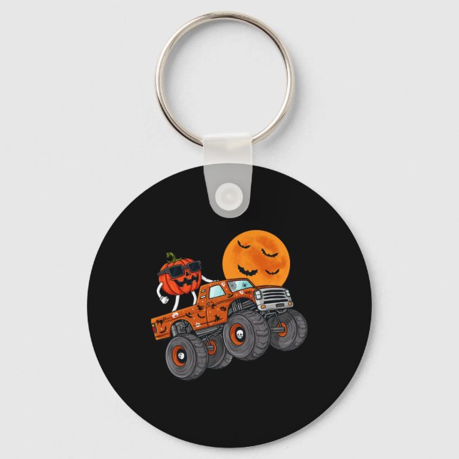 Halloween Kürbislaterne Monster Truck Kleinkind Bo Schlüsselanhänger (Vorderseite)