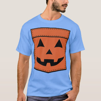 Halloween Kürbislaterne Pumpkin Face Pocket T-Shirt