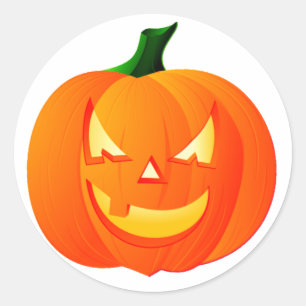 HALLOWEEN-KÜRBISLATERNE ~~ RUNDER AUFKLEBER