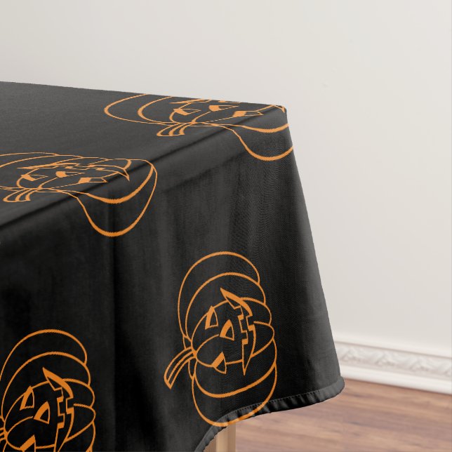 Halloween Kürbislaterne Schwarz-Orange-Muster Tischdecke (Beispiel)