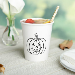Halloween-Kürbislaterne Schwarz-weiße Spott Pappbecher