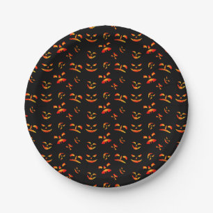 Halloween-Kürbislaternen-Gesichter Papierplatte Pappteller