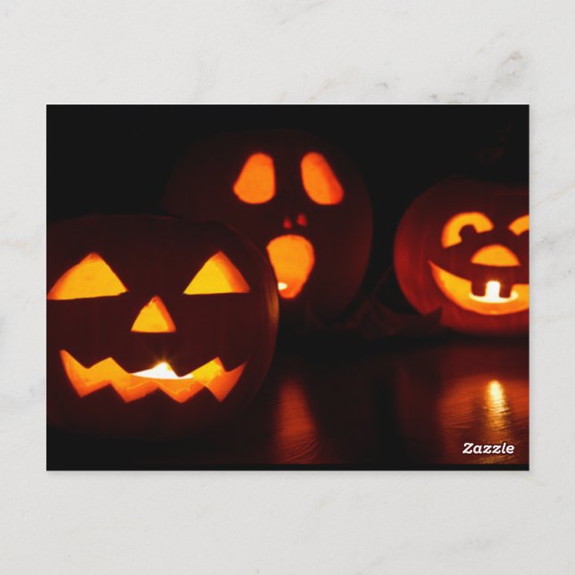 Halloween-Kürbislaternen Postkarte (Rückseite)