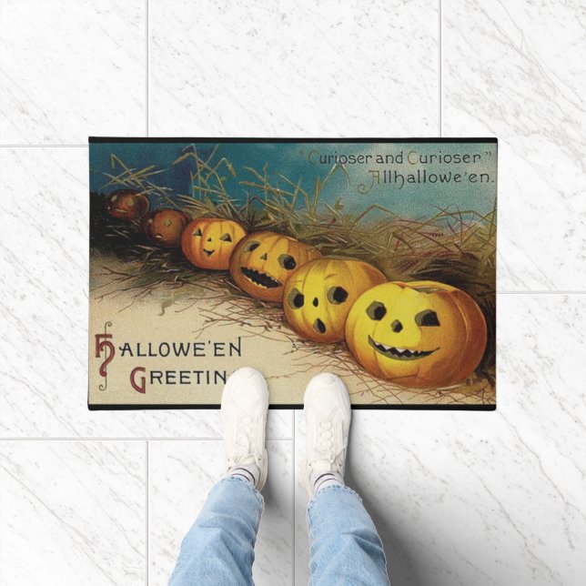 Halloween Kürbislaternen Vintag Willkommen Fußmatte (Indoor)