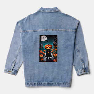 Halloween-Kürbisler-T - Shirt Jeansjacke