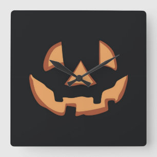 Halloween - Kürbismaske Quadratische Wanduhr