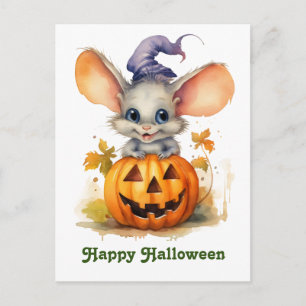 Halloween-Kürbismaus Postkarte