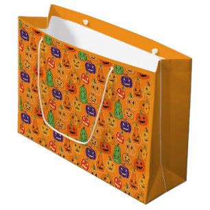 Halloween-Kürbismuster Große Geschenktüte