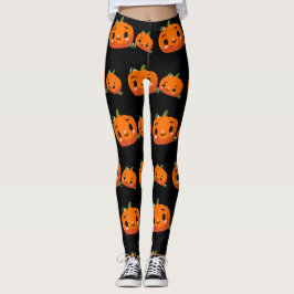 Halloween-Kürbismuster Leggings