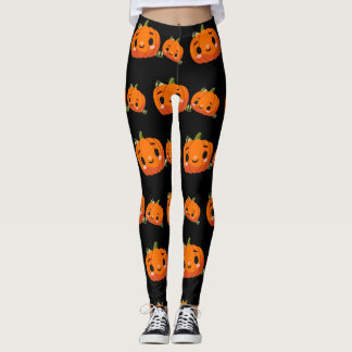 Halloween-Kürbismuster Leggings