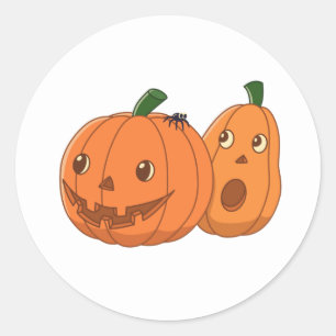 Halloween-Kürbispärchen Runder Aufkleber