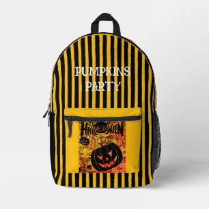 Halloween, Kürbisparty, Gruselig, Schwarz Pfirsich Bedruckter Rucksack