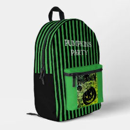 Halloween, Kürbisparty, Gruselig, Schwarz Pfirsich Bedruckter Rucksack
