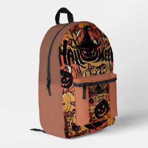 Halloween, Kürbisparty, Gruselige Kürbisse Bedruckter Rucksack